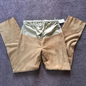 NWT leather suede maternity pants
